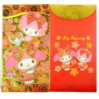 My Melody Bling Bling Glitter Chinese New Year Red Envelopes Packet 8pcs Pink & Red