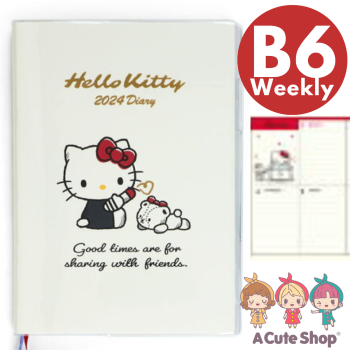2024 Hello Kitty B6 Weekly Planner Notebook Diary Schedule Book Agenda BLOCK TYPE w/ BONUS GIFT
