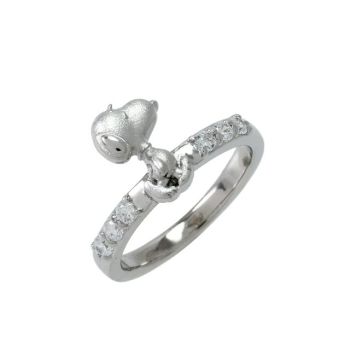 Peanuts Snoopy 925 Sterling Silver Ring Dreams Jewelry Collection Lover CZ Engagement Ring Men & Women Fashion Rings