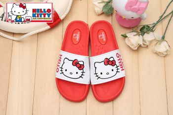 Hello Kitty Women's Girls' Slippers Sandals Flip Flop Thick Soles Red