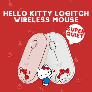 Hello Kitty x Logitech Wireless Mouse +Optional K480 Keyboard Set USB Bluetooth White or Rose Pink