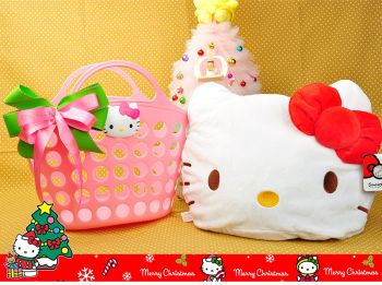 Hello Kitty Christmas Gift Set Basket + D-Cut Tissue Box Cover For Home