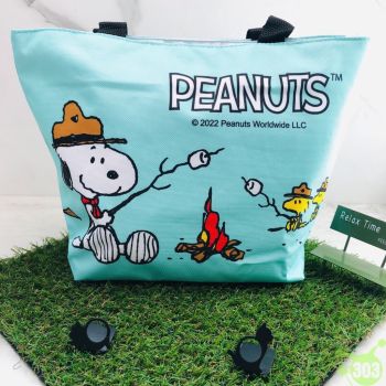 Peanuts Snoopy Nylon Lunch Bag Lunchbox Carry Bag