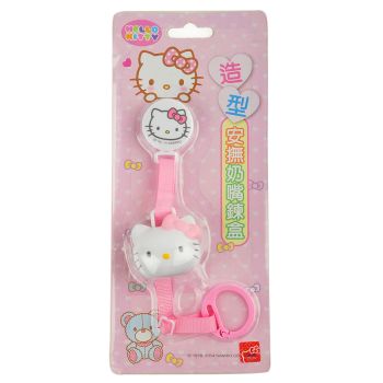 BABY GIRL PINK HELLO KITTY PRINTED RIBBON DUMMY/PACIFIER HOLDER CLIPS 