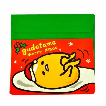 Sanrio Gudetama Lazy Egg Holiday Christmas Card Lying Red or Green 1PC