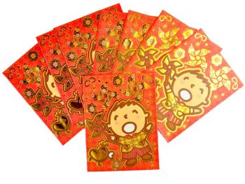 Minna No Tabo Chinese New Year Red Envelopes Packet 8 pcs Bronzing Windmill