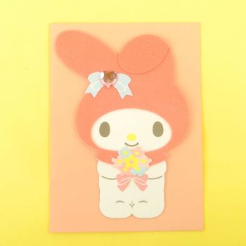 My Melody D-Cut Birthday Card Flowers Pink 1PC
