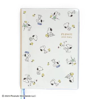 2024 Peanuts Snoopy B6 Weekly Planner LINED TYPE Diary  Notebook Schedule Book Agenda WHITE w/ BONUS GIFT