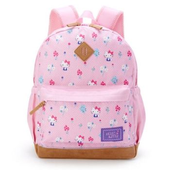 Sanrio Hello Kitty Dual-Layer Canvas Backpack School Bag Women Girls Rucksack Flower Pink Japan