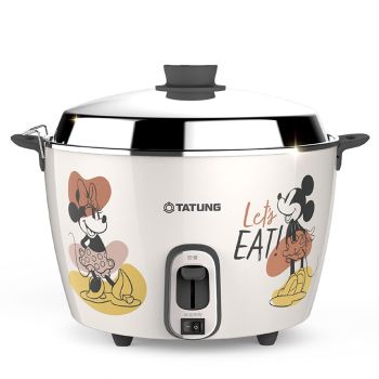 TATUNG X Mickey & Minnie 11-Cup SUS304 Rice Cooker Food Steamer Slow Cooker Crock Pot White