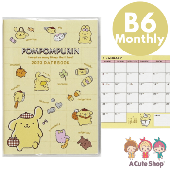 2022 - 2023 Pompom Purin Monthly Planner Schedule Book Datebook B6 Kawaii Sanrio Japan