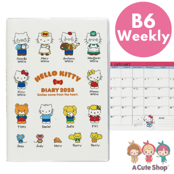 2022 - 2023 Hello Kitty Weekly Planner Schedule Book Datebook B6 Block Type Kawaii Sanrio Japan