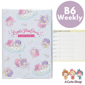 2022 - 2023 Little Twin Stars Weekly Planner Schedule Book Datebook B6 Block Type Kawaii Sanrio Japan