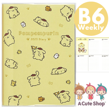 Block Type 2022 Sanrio Japan Official Kawaii Goods Pompompurin B6 Diary 