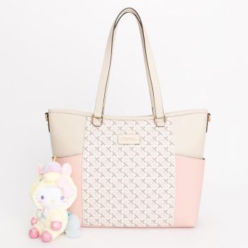 Arnold Palmer X Hello Kitty FACE Shoulder Tote Bag PU Leather PINK Women Girls Ladies Handbag
