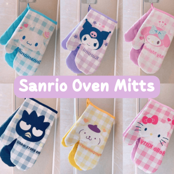 Sanrio Characters My Melody Kuromi Cinnamoroll Pochacco Heat Resistant Cooking Glove Oven Mitts 