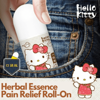 Hello Kitty Herbal Essence Pain Relief Roll-On Roller w/ Essential Oils 60ML 2Oz
