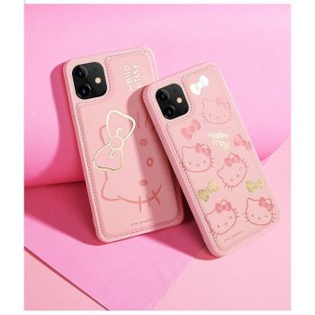 Luxury Faux Leather Hello Kitty Case for iPhone 11 /12 / 13