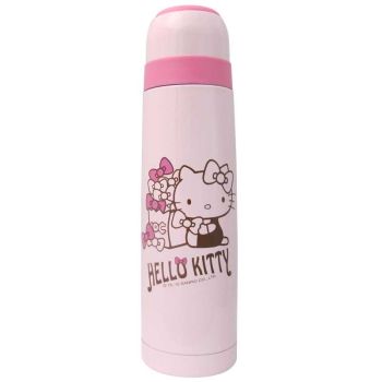 Hello Kitty Stainless Steel Vacuum Bottle 16.9 oz. / 500 ml Pink Ribbon Sanrio