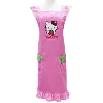 Hello Kitty Cooking Craft Apron Adult Rare Strawberry Pink Sanrio