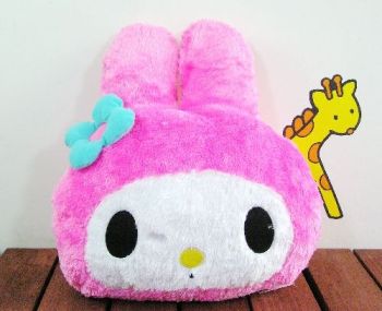 My Melody Head-Shape Plush Cushion Pink Sanrio