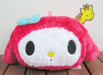 My Melody Head-Shape Plush Cushion Red Sanrio