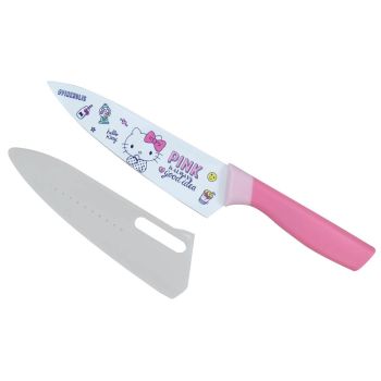 Hello Kitty Stainless Steel Fruit Vegetable Knife with Sheath Contoured Handle Color Hello Kitty Printing