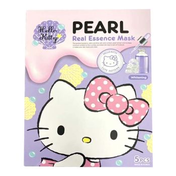 Korea Made Hello Kitty Pearl Real Essence Mask 5-Sheet Pack  Whitening Moisturizing
