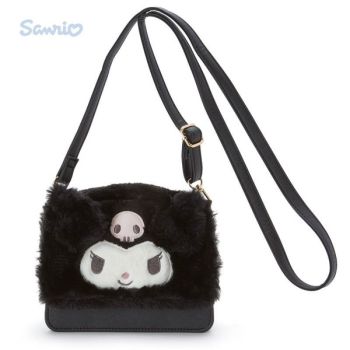 My Melody Kuromi Plush PU Leather CrossBody Bag Shoulder Bag Black Sanrio