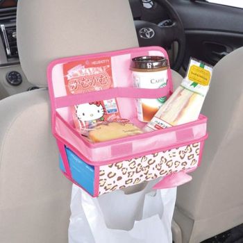 Hello Kitty Auto Car Back Seat Tissue Dispenser Napkin Holder Pink Leopard Ribbon