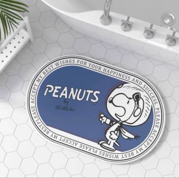 Peanuts Snoopy Diatomaceous Earth Bath Mat Super Absorbent Fast Drying Non-Slip Bathroom Floor 