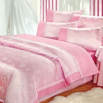 Hello Kitty Rose LACE Quilt Cover Double Bedsheet 4PCS Set