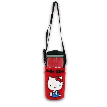 Hello Kitty Water Cup Mug w/ Carry Bag Red Sanrio