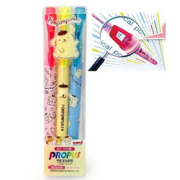 UNI x Sanrio Pompompurin Pom Pom Purin Highlight Pen Propus Window Made In JAPAN
