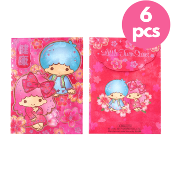 LIttle Twin Stars 健康 Good Health Chinese New Year Red Envelopes Pocket 6 pcs Bronzing 