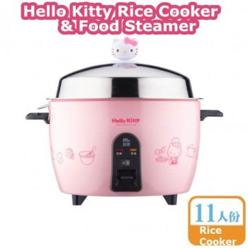 Hello Kitty 15-Cup 316 Pot-Style Rice Cooker & Food Steamer Slow Cooker Crock Pot Pink + Bonus Kitty Apron Gift
