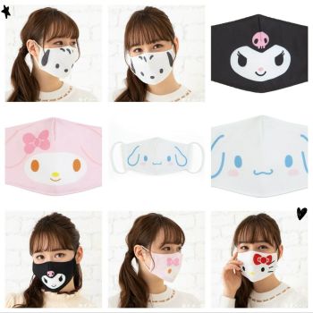 Sanrio Japan NEW Reusable Cotton Mask Hello Kitty My Melody Kuromi Pochacco Adult Size 