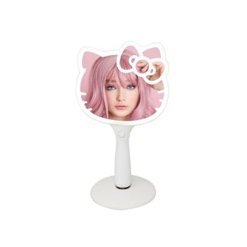 Impressions Hello Kitty LED Handheld Mirror, Makeup Mirror with Standing Base and Adjustable Brightness