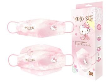 10 Pcs Hello Kitty PINK CLOUD Disposable Face Masks + Bonus Storage Bag 100% Taiwan Made Anti-Dust Filter Breathable 3 Layers 