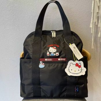Sanrio Hello Kitty Le Sport Sac Canvas Backpack School Bag Women Girls Rucksack Black