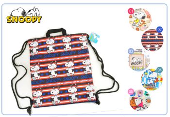 Peanuts Snoopy Drawstring Backpack Rucksack School Bag Stars #2