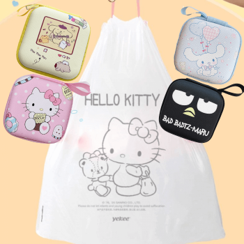 Hello Kitty / Cinnamoroll Badtz Maru Earbuds Earphone Headset Headphone Case Mini Storage Carrying Pouch BagBonus Gift
