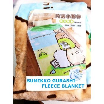 Sumikko Gurashi すみっコぐらし Soft Fleece Throw Blanket Blue 100x150 cm / 39.3