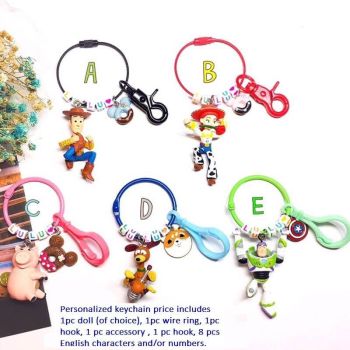 Personalized Keychain Custom Gift for Women Men Toy Story Alien Mr & Mrs Egghead Figure 