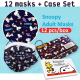 12 Pcs Peanuts Snoopy Adult Disposable Face Masks + Storage Case Navy 100% Taiwan Made Anti-Dust Filter Breathable 3 Layers