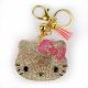 Japan SANRIO Hello Kitty Suede Glittering Leather Keychain Key Ring Hanging Charm Pendant Red