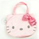 Hello Kitty Die-cut Ribbon Canvas Handbag Handy Bag Pink Sanrio