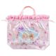 Little Twin Stars Satin Cloth Drawstring Handy Bag Pink Party Sanrio KiKi LaLa