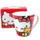 Hello Kitty & Teddy Bear Ceramic Mug Cup Red Sanrio Japan Original