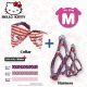 Hello Kitty Pet Dog Triangle Bandana Collar + Harness M-Size 3 Colors to Choose